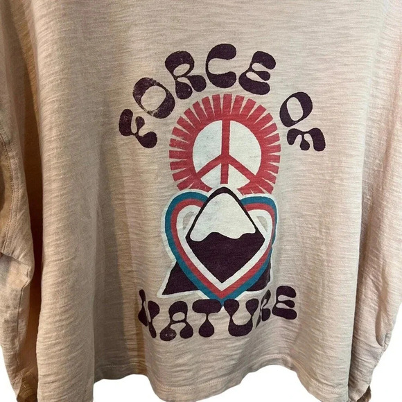 Old Navy Cropped T Shirt XL Activewear Knit Graphic Text Force of Nature Casual - Picture 3 of 4